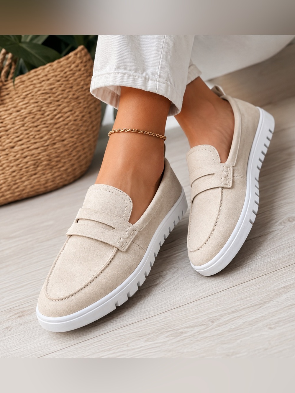 Vionic Women's Uptown Suede Slip-On Loafers in Gold